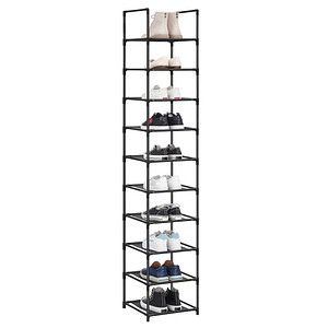 0194343029948 - Schuhregal Schuhablage 10 Ebenen offener Schuhschrank Schuhaufbewahrung schmal 33 x 33 x 173 cm Metallgestell Ablagen aus Vliesstoff für