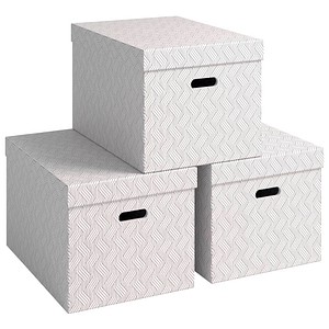 VON LEITZ Aufbewahrungsboxen 46,0 l weiß 35,5 x 51,0 x 30,5 cm, 3 St.