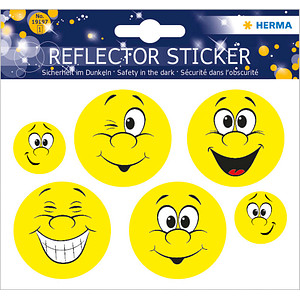6 HERMA reflektierende Aufkleber Smiley >> büroshop24
