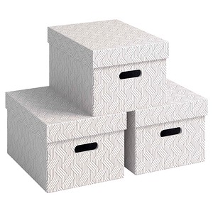 VON LEITZ Aufbewahrungsboxen 15,0 l weiß 26,5 x 36,5 x 20,5 cm, 3 St.
