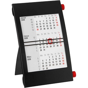 Tischkalender Drehkalender 2026/2027 schwarz/rot, 1 St.