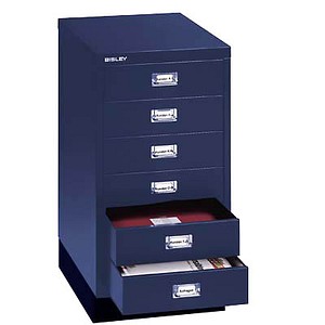 BISLEY MultiDrawer™ L29A36S Schubladenschrank oxfordblau 6 Schubladen 34,9 x 43,2 x 67,0 cm
