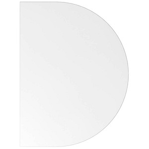 HAMMERBACHER Anbautisch höhenverstellbar XBA60 weiß, silber halbrund 80,0 x 60,0 x 68,0 – 85,0 cm