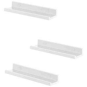 6955880328505 - Songmics - Wandregal 3er Set Schweberegale für Fotorahmen und Bücher 38 x 10 cm modernes Regal Weiß LWS38WT - Weiß
