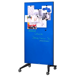 mobile Glas-Magnettafel 90,0 x 175,0 cm blau