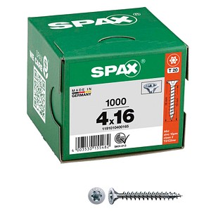4003530155482 - Spax - Universalschraube 4 x 16 mm 1000 Stück Vollgewinde Senkkopf t-star plus T20 4CUT wirox - 1191010400165