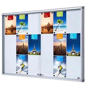Showdown Displays Schaukasten SL B1 SCSL18XA4, 18xA4, silber, magnetisch 8595578316339 Showdown Displays