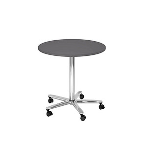 4032062322925 - Besprechungstisch VST08 G C sufenlos über Gasdruckfeder höhenverstellbar  80x80cm (BxT) rund graphit   chrome 4032062322925 