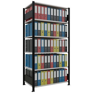 SCHULTE Schwerlastregal MULTIplus 150 36043-S schwarz/lichtgrau 100,0 x 60,0 x 200,0 cm