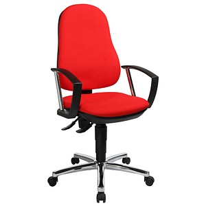 4014296416472 - Bürostuhl Support P Deluxe rot   chrom mit Armlehnen bis 110kg 4014296416472 Topstar