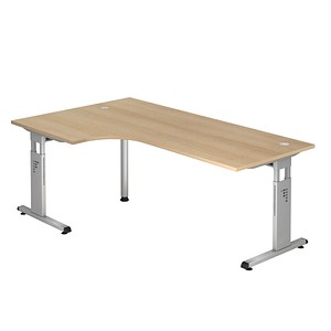 OS 82 höhenverstellbarer Schreibtisch eiche L-Form OS 82 höhenverstellbarer Schreibtisch eiche L-Form