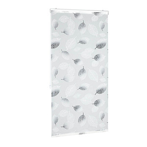 4052025904012 - Relaxdays Duschrollo 80 x 240 cm Blatt Muster Seilzug flexible Montage Duschvorhang für Badewanne schwarz-weiß 4052025904012 - Relaxdays Duschrollo 80 x 240 cm Blatt Muster Seilzug flexible Montage Duschvorhang für Badewanne schwarz-weiß