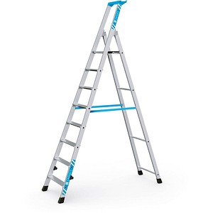 4003866424580 - Stufenleiter klappbar einseitig begehbar mit Ablageschale für leichten Einsatz 8 Stufen inkl Plattform ZARGES