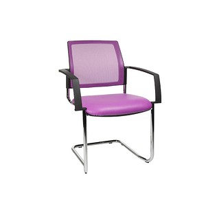 4014296410395 - Besucherstuhl BtoB 20 lila   chrom mit Armlehnen Freischwinger 4014296410395 2 Stück