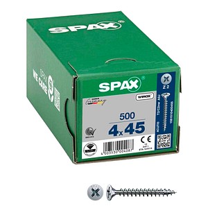 4003530004087 - 880940100040045 Schraube r 88094 Senkkopf mSpitze Kreuzschl-PZ 4 x 45 40- - Spax 4003530004087 - 880940100040045 Schraube r 88094 Senkkopf mSpitze Kreuzschl-PZ 4 x 45 40- - Spax