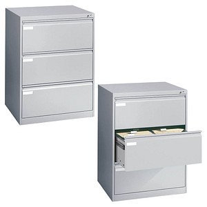 4025314220223 - Hängeregistraturschränke doppelbahnig 3 Schubfächer silber 4025314220223 C+P-Möbel 4025314220223 - Hängeregistraturschränke doppelbahnig 3 Schubfächer silber 4025314220223 C+P-Möbel