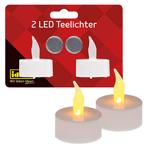 2 Idena LED-Teelichter weiß