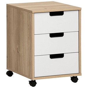 4027181124581 - Emmik Emmik Rollcontainer weiß-eiche weiß 3 Auszüge 400 x 500 x 570 cm 4027181124581 MÖBELPARTNER