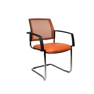 4014296410432 - Besucherstuhl BtoB 20 orange   chrom mit Armlehnen Freischwinger 4014296410432 2 Stück