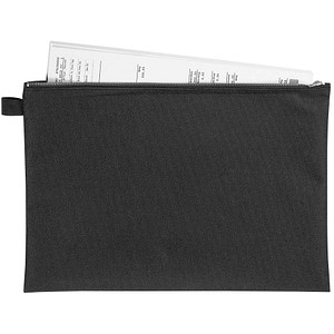 VELOFLEX Reißverschlussbeutel DIN A4 schwarz/silber Textil, 1 St.