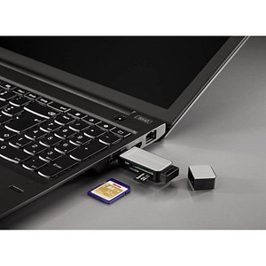 4047443200068 - 123900 Speicherkartenlesegeräte USB 30 Multikartenleser SD microSD Alu schwarz silber 123900 4047443200068