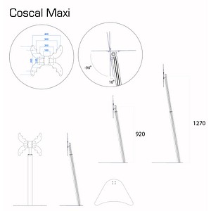 4051814368080 - Universal TV Fernseh Ständer Standfuß Fernsehständer Alu höhenverstellbar Coscal