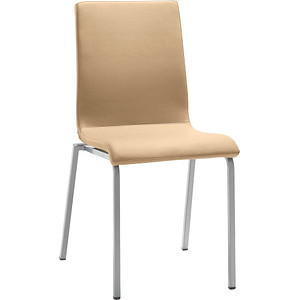 4032376075364 - Besucherstuhl myLIFE beige   silber ohne Armlehnen 4-Fuß-Gestell 4032376075364 Mayer