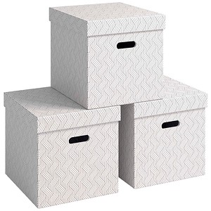 VON LEITZ CUBE Aufbewahrungsboxen 29,0 l weiß 32,0 x 36,5 x 31,5 cm, 3 St.