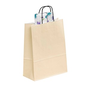 VP Papier-Tragetaschen Toptwist ivory 24,0 x 31,0 cm, 50 St.