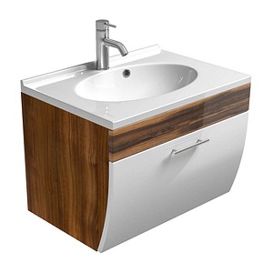 Waschtischunterschrank SALONA weiß/walnuss