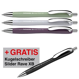 4004675186799 - 3 + 1 GRATIS Kugelschreiber Slider Rave XB farbsortiert Schreibfarbe blau + GRATIS 4004675186799 3 Stück