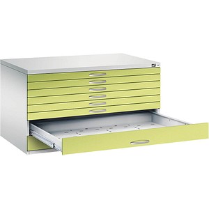 4068192050971 - Zeichnungsschrank DIN A0 8 Schubladen Höhe 760 mm lichtgrau viridingrün C+P 4068192050971 - Zeichnungsschrank DIN A0 8 Schubladen Höhe 760 mm lichtgrau viridingrün C+P