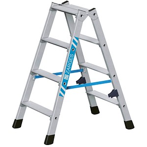 4003866424641 - Stufen-Stehleiter aus Alu beidseitig begehbar Stahlscharniere robust 2 x 4 Stufen ZARGES 920330 49