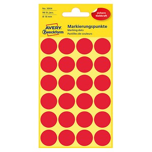 AVERY Zweckform Klebepunkte 3004 rot Ø 18,0 mm