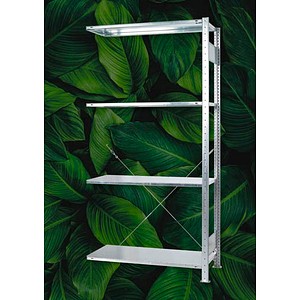 4058255110599 - Steckregalsystem green H2000xB1000xT400mm Anbauregal verzinkt 1 Rahmen 4 Fachböden - Schulte Lagertechnik