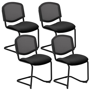 5901747157017 - Besucherstuhl Iso Ergo Mesh anthrazit schwarz schwarz ohne Armlehnen Freischwinger 5901747157017 4 Stück 5901747157017 - Besucherstuhl Iso Ergo Mesh anthrazit schwarz schwarz ohne Armlehnen Freischwinger 5901747157017 4 Stück