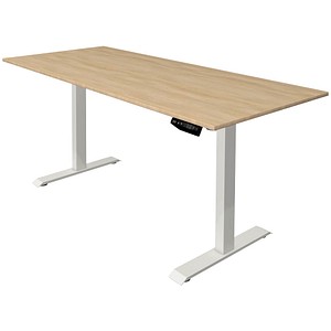 Kerkmann Move 1 elektrisch höhenverstellbarer Schreibtisch eiche hell rechteckig, T-Fuß-Gestell weiß 180,0 x 80,0 cm