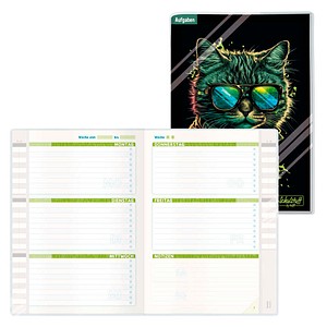 4029357080950 - Hausaufgabenheft 8095-9 Schulstuff Cool Cat   liniert A5 schwarz  4029357080950 Häfft