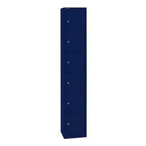 BISLEY Schließfachschrank oxfordblau CLK126639, 6 Schließfächer 30,5 x 30,5 x 180,2 cm