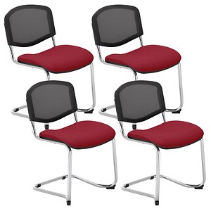 5901747157031 - Besucherstuhl Iso Ergo Mesh bordeaux chrom ohne Armlehnen Freischwinger 5901747157031 4 Stück 5901747157031 - Besucherstuhl Iso Ergo Mesh bordeaux chrom ohne Armlehnen Freischwinger 5901747157031 4 Stück