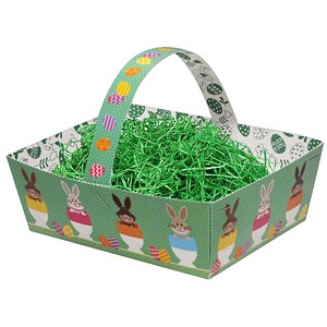 Osterkörbchen aus Papier mit Ostergras, 1 St.