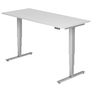 XDSM19 höhenverstellbarer Schreibtisch weiß rechteckig