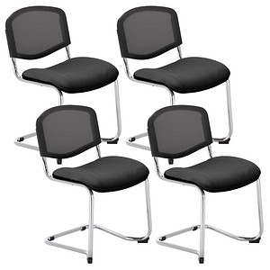 5901747157062 - Besucherstuhl Iso Ergo Mesh anthrazit schwarz   chrom ohne Armlehnen Freischwinger 5901747157062 4 Stück