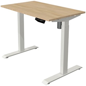 Kerkmann Move 1 elektrisch höhenverstellbarer Schreibtisch eiche hell rechteckig, T-Fuß-Gestell weiß 100,0 x 60,0 cm