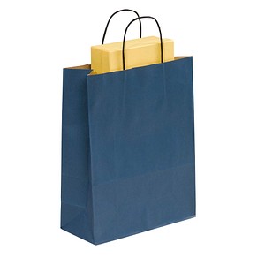 VP Papier-Tragetaschen Toptwist blau 24,0 x 31,0 cm, 50 St.