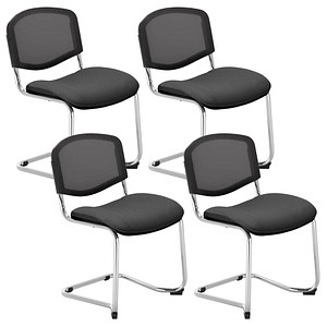 5901747157055 - Besucherstuhl Iso Ergo Mesh anthrazit   chrom ohne Armlehnen Freischwinger 5901747157055 4 Stück