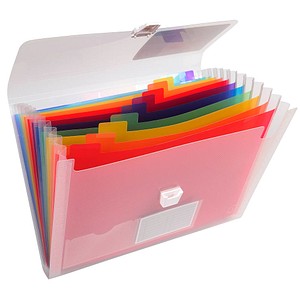 Exacompta Fächermappe 55298E A4 mit 13 Fächern 13-teilig blanko / A-Z / Jan-Dez Kunststoff transparent/bunt 3130630552987 Exacompta