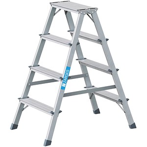 4003866442041 - Stehleiter beidseitig Scana B silber 2x 4 Stufen H 940 cm