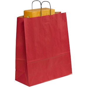 VP Papier-Tragetaschen Toptwist rot 40,0 x 45,0 cm, 50 St.