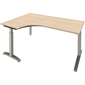 4260267326497 - fm Sidney höhenverstellbarer Schreibtisch akazie Bogenform C-Fuß-Gestell Quadratrohr silber 1800 x 800 cm 4260267326497 - fm Sidney höhenverstellbarer Schreibtisch akazie Bogenform C-Fuß-Gestell Quadratrohr silber 1800 x 800 cm